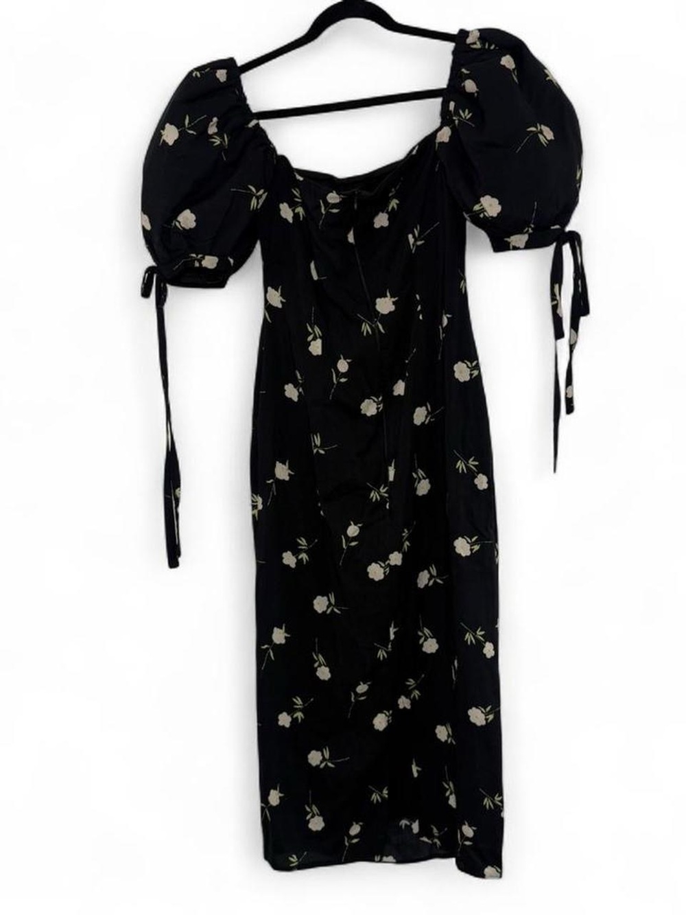 Olivia Rose The Label Black Floral Puff Sleeve Midi Dress | Size S - Picture 3 of 8